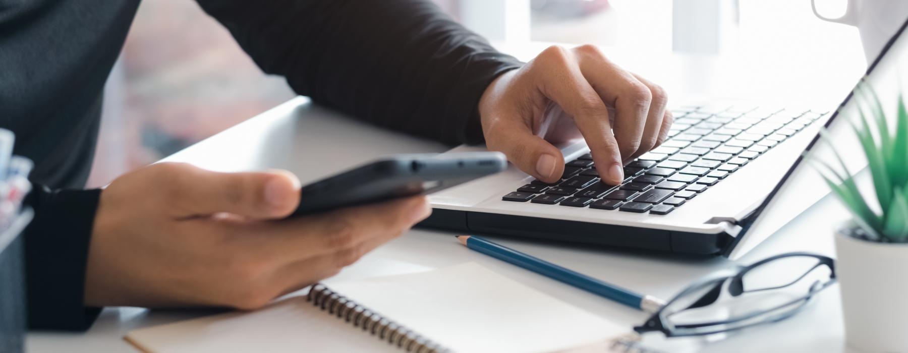 a person using a laptop